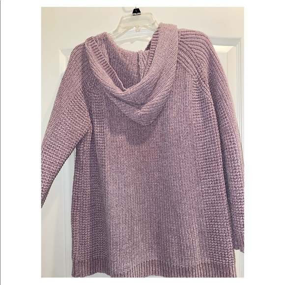 Light purple extra soft sweater with a hood - Picture 2 of 2